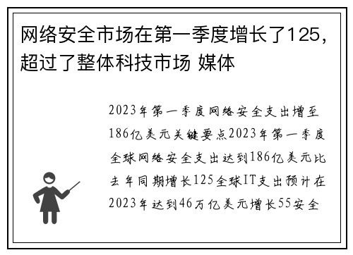 网络安全市场在第一季度增长了125，超过了整体科技市场 媒体